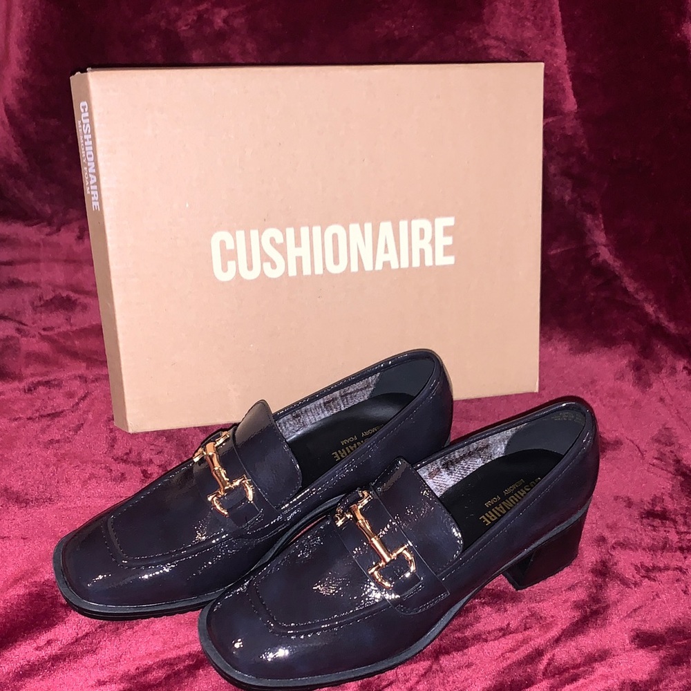 Cushionaire Royal Heeled Loafer in Charcoal